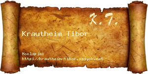 Krautheim Tibor névjegykártya